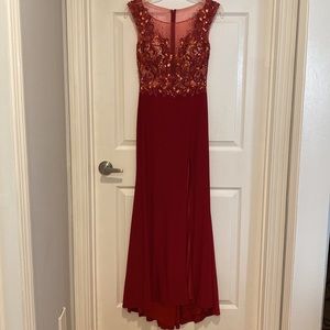Red evening gown